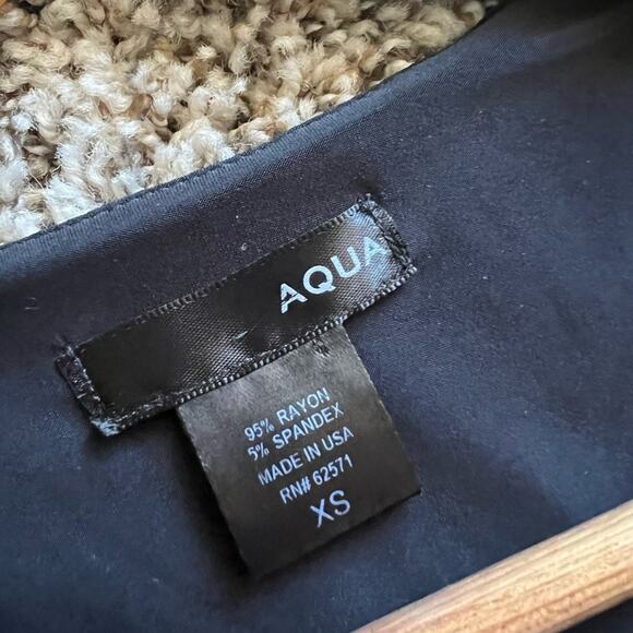 Aqua‎ black mini dress with chain sleeve trim size XS Neutral Party Club - Picture 3 of 7